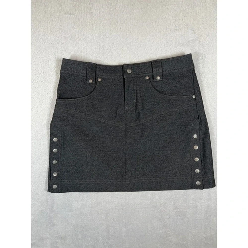 Athleta Take a Hike Side Snap Mini Skirt Charcoal Gray‎ Active Travel Skirt 2